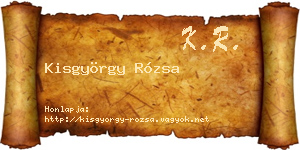 Kisgyörgy Rózsa névjegykártya