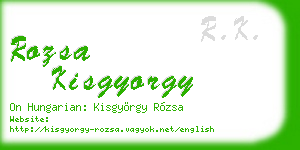 rozsa kisgyorgy business card